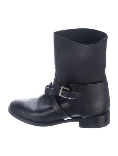 Pre-owned Mulberry Leather Moto Boots In Blue