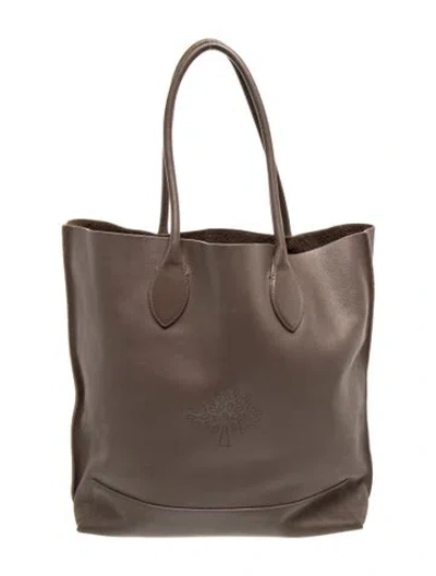 Pre-owned Mulberry Leather Nappa Perforated Blossom Tote Taupe Large In Neutral