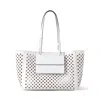 Mulberry Leather Perforated Tote White In White