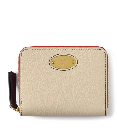 Mulberry Leather Plaque Wallet In Neutral