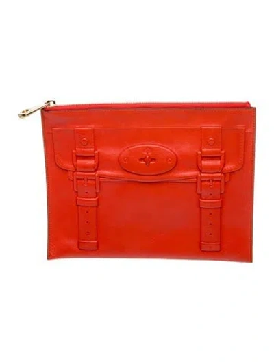 Pre-owned Mulberry Leather Portfolio In Red