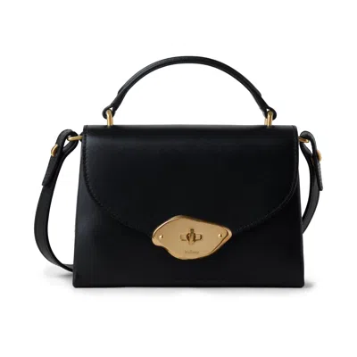 MULBERRY LEATHER SMALL LANA TOP HANDLE BLACK