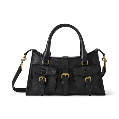 Mulberry Small Roxanne High Shine Leather Crossbody Bag In Black