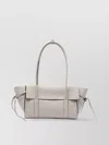 Mulberry Leather Textured Shoulder Bag With Double Handles
