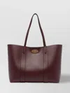 Mulberry Leather Textured Shoulder Bag With Dual Handles