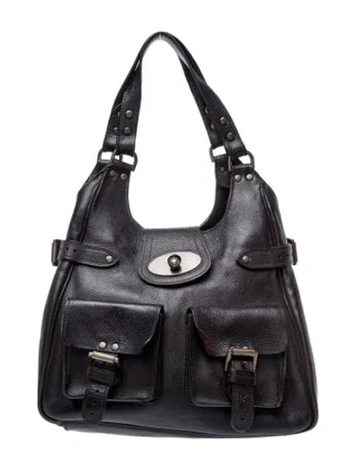 Pre-owned Mulberry Leather Top Handle Bag In Black