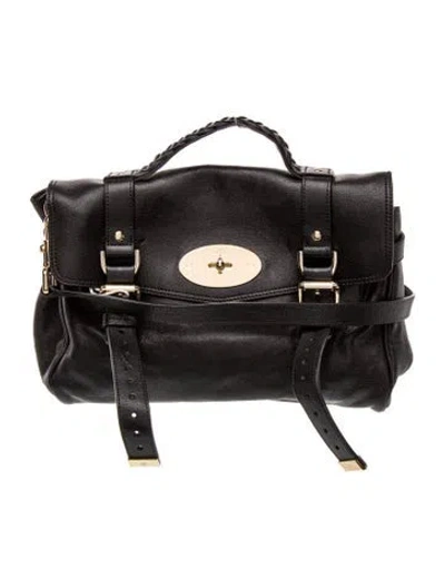Pre-owned Mulberry Leather Top Handle Bag In Black