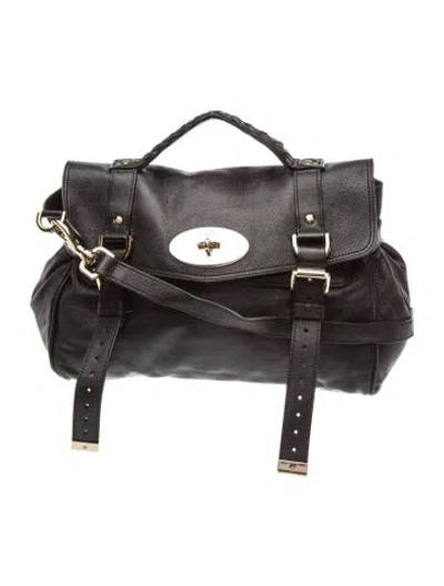 Pre-owned Mulberry Leather Top Handle Bag In Black