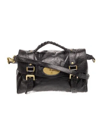 Pre-owned Mulberry Leather Top Handle Bag In Black