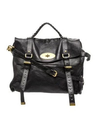 Pre-owned Mulberry Leather Top Handle Bag In Black
