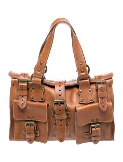 Pre-owned Mulberry Leather Top Handle Bag In Brown