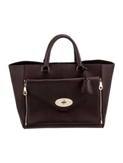 Pre-owned Mulberry Leather Top Handle Bag In Burgundy