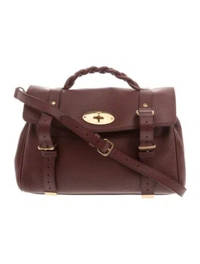 Pre-owned Mulberry Leather Top Handle Bag In Burgundy