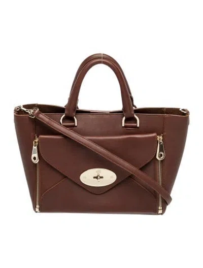 Pre-owned Mulberry Leather Top Handle Bag In Burgundy