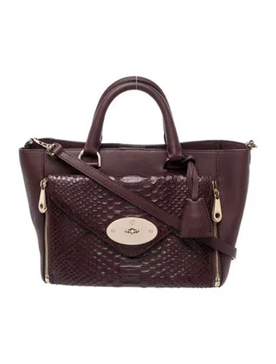 Pre-owned Mulberry Leather Top Handle Bag In Burgundy