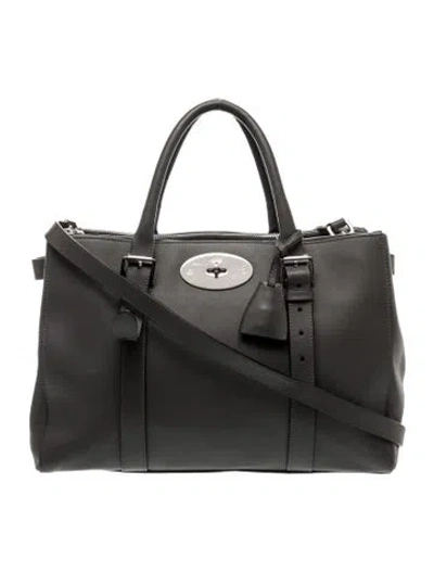 Pre-owned Mulberry Leather Top Handle Bag In Gray