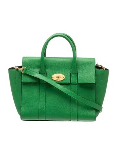 Pre-owned Mulberry Leather Top Handle Bag In Green