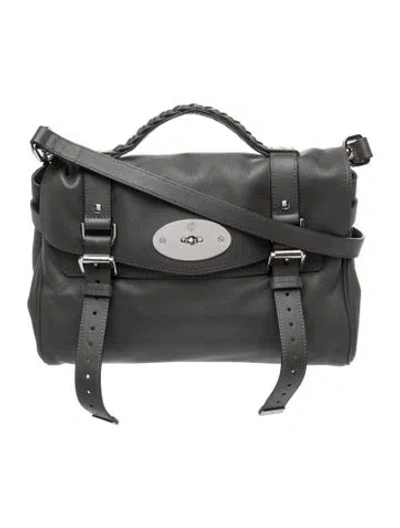 Pre-owned Mulberry Leather Top Handle Bag In Grey