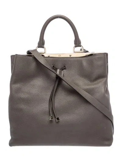 Pre-owned Mulberry Leather Top Handle Bag In Grey