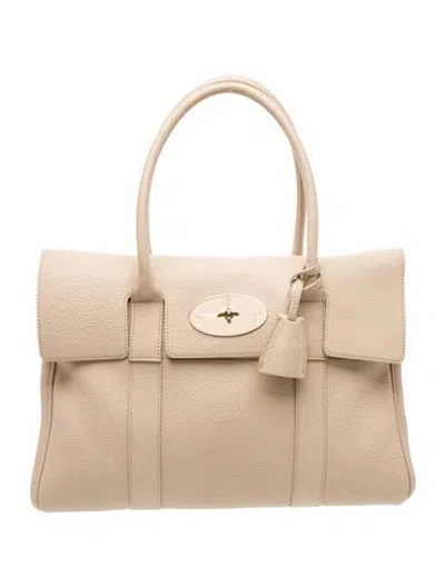 Pre-owned Mulberry Leather Top Handle Bag In Neutral