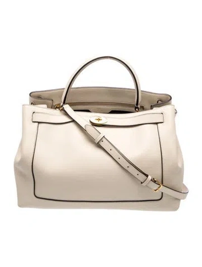 Pre-owned Mulberry Leather Top Handle Bag In Neutral