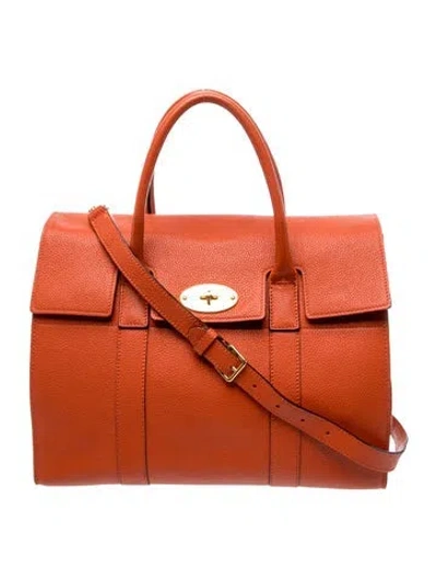Pre-owned Mulberry Leather Top Handle Bag In Orange
