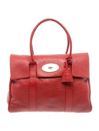 Pre-owned Mulberry Leather Top Handle Bag In Orange