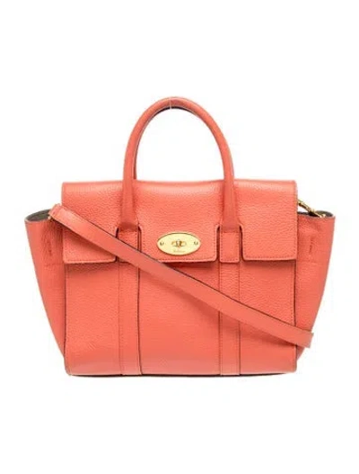 Pre-owned Mulberry Leather Top Handle Bag In Orange