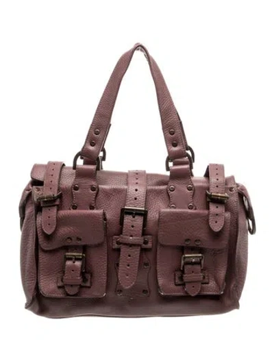 Pre-owned Mulberry Leather Top Handle Bag In Purple