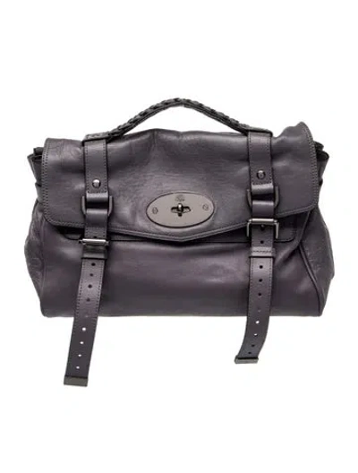 Pre-owned Mulberry Leather Top Handle Bag In Purple
