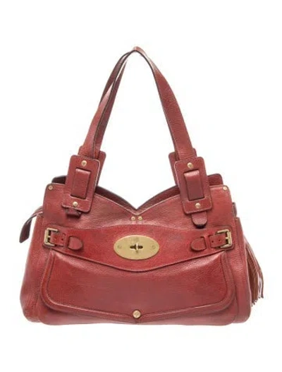 Pre-owned Mulberry Leather Top Handle Bag In Red