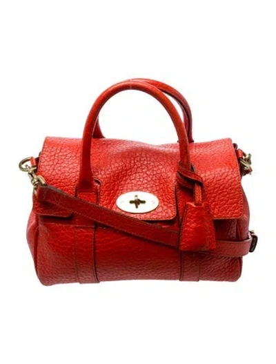 Pre-owned Mulberry Leather Top Handle Bag In Red
