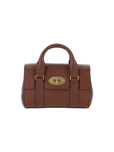 Mulberry Leather Top Handle Satchel Bag In Brown