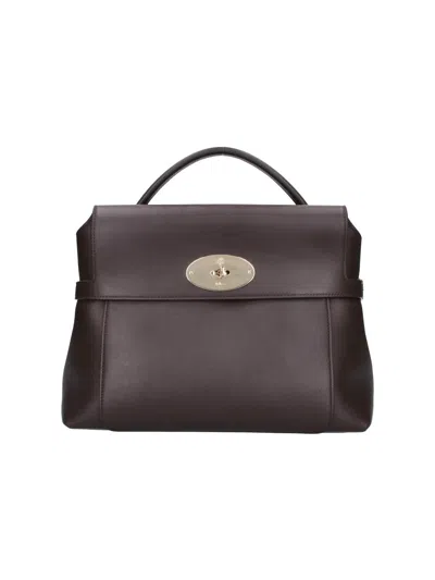 Mulberry Leather Top Handle Satchel Bag In Brown
