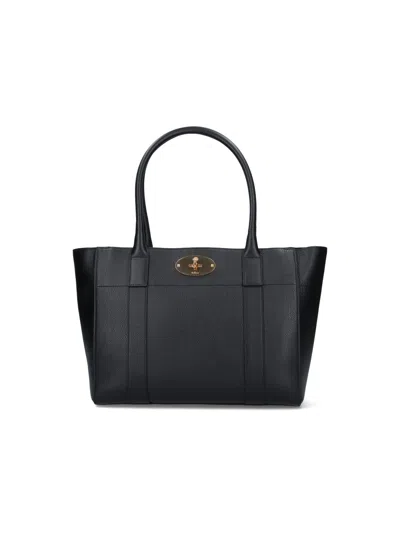 Mulberry Leather Tote Bag In Black