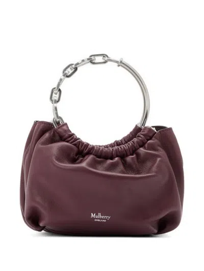 Mulberry Leather Tote Bag In Red