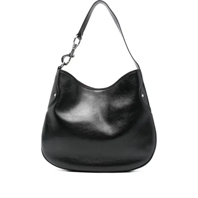 Mulberry Textured Shoulder Bag Metal Hardware In Black