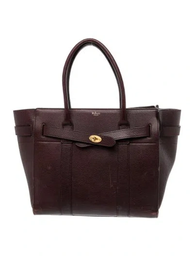 Pre-owned Mulberry Leather Tote In Burgundy