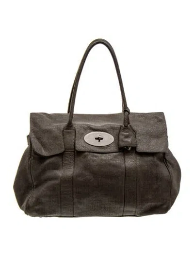 Pre-owned Mulberry Leather Tote In Gray
