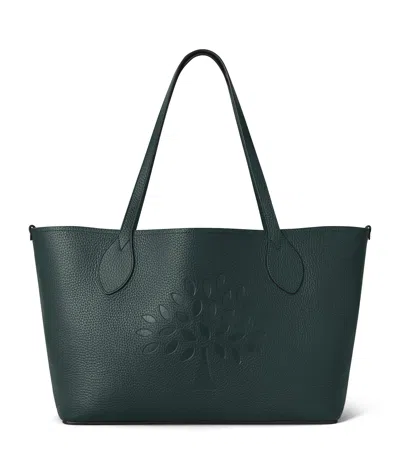 Mulberry Leather Tree Tote Bag In Green
