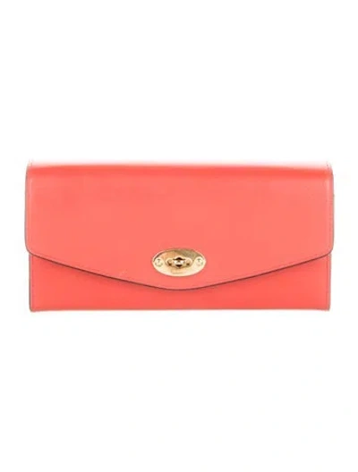 Pre-owned Mulberry Leather Trifold Wallet In Orange