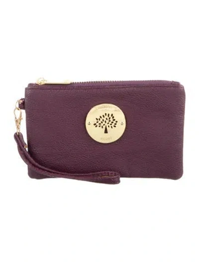 Pre-owned Mulberry Leather Wristlet In Purple