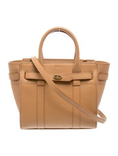 Pre-owned Mulberry Leather Zipped Bayswater Mini In Neutral