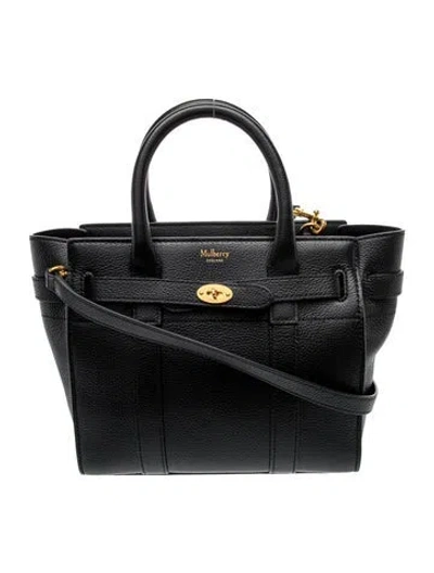 Pre-owned Mulberry Leather Zipped Bayswater Small In Black