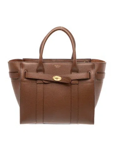 Pre-owned Mulberry Leather Zipped Bayswater Small In Brown
