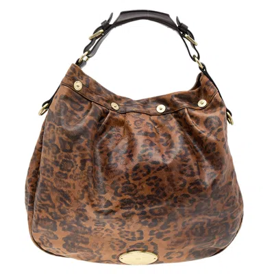 Mulberry Leopard Print Leather Mitzy Hobo In Brown
