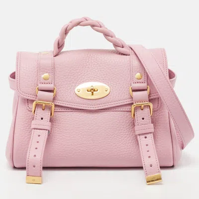 Mulberry Light Leather Mini Alexa Top Handle Bag In Pink