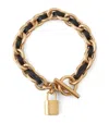 Mulberry Lily Leather Chain Bracelet In Black