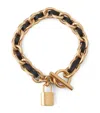 Mulberry Lily Leather Chain Bracelet In Black