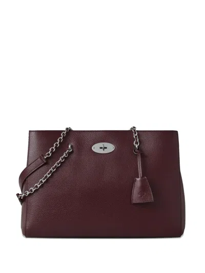 Mulberry Lily Chain Leather Tote Bag In Red